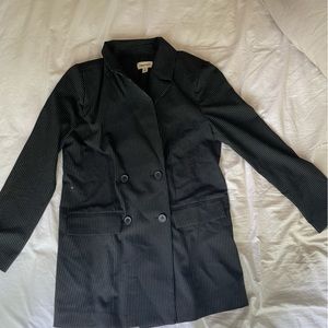 Black pinstriped blazer for men or women